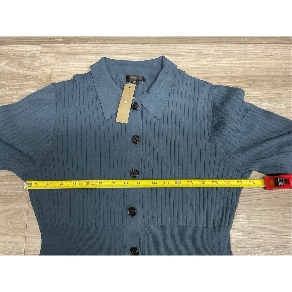 J. Crew Ribbed Knit Casual Comfort Cropped Jumpsuit in Dark Teal Size XL NEW - Picture 7 of 13